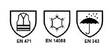 Environnement normatif de la parka PK976 - EN 471 - EN 14058 - EN 343