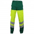 Pantalon haute visibilité jaune fluo et vert alpin SELECT WEAR HV