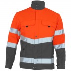 Blouson haute visibilité orange fluo et gris acier SELECT WEAR HV