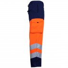 Pantalon haute visibilité orange fluo et bleu marine SELECT WEAR HV