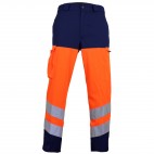 Pantalon haute visibilité orange fluo et bleu marine SELECT WEAR HV