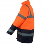 Parka 4 en 1 pluie et froid - SONONYL HV DMD FRANCE - haute visibilité orange fluo et marine 