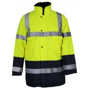 Parka 4 en 1 pluie et froid - SONONYL HV DMD FRANCE - haute visibilité jaune fluo et marine 