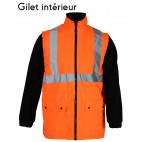 Gilet froid amovible - SONONYL HV DMD FRANCE - haute visibilité orange fluo et marine 