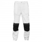 Pantalon de peintre blanc avec cordura noir au niveau des genoux