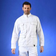 Blouson de peintre mutipoches blanc