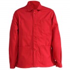 Veste de travail rouge à boutons en coton/polyester