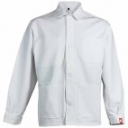 Veste de travail blanche à boutons en coton/polyester