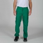 Pantalon de travail multipoches vert alpin en coton/polyester